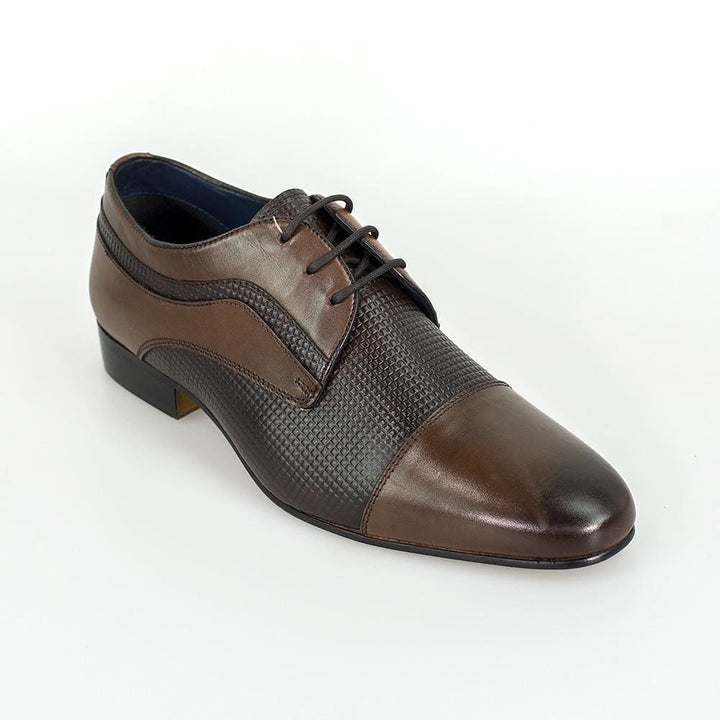 Cavani Ryan Brown Mens Leather Shoes - Shoes