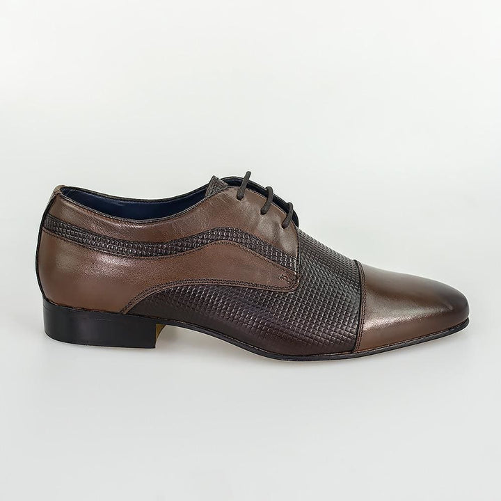 Cavani Ryan Brown Mens Leather Shoes - Shoes