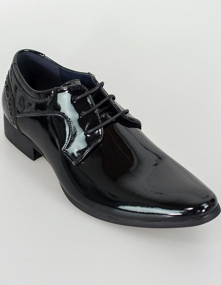 Cavani Scott Black Patent Mens Leather Shoes - UK7 | EU41 - Shoes