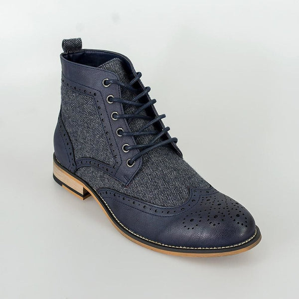 Cavani Sherlock Navy Mens Leather Boots - UK7 | EU41 - Boots