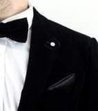 Cavani Sicily Black Velvet Slim Fit Blazer - Suit & Tailoring