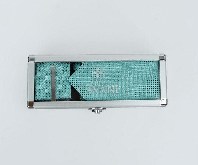Turquoise Diamond Tie Hank Tie Pin Cufflinks Set - Accessories