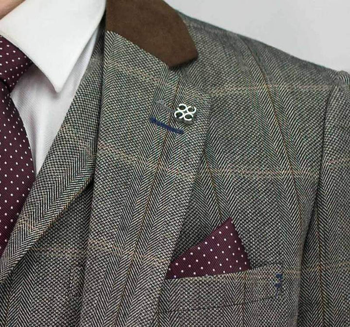 Vintage Glasgow Brown Tweed Suit