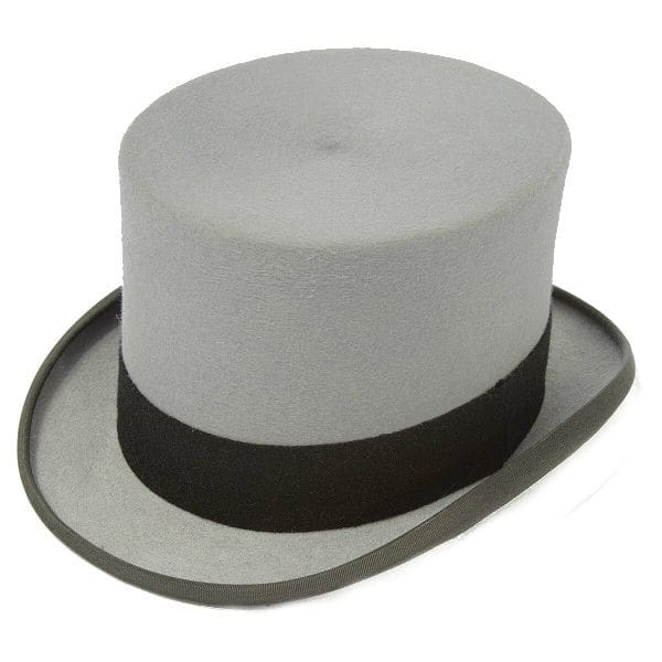 Men’s Royal Ascot Royal Enclosure Wool Felt Top Hat - Black or Grey - Grey- Small | 55-56 CM