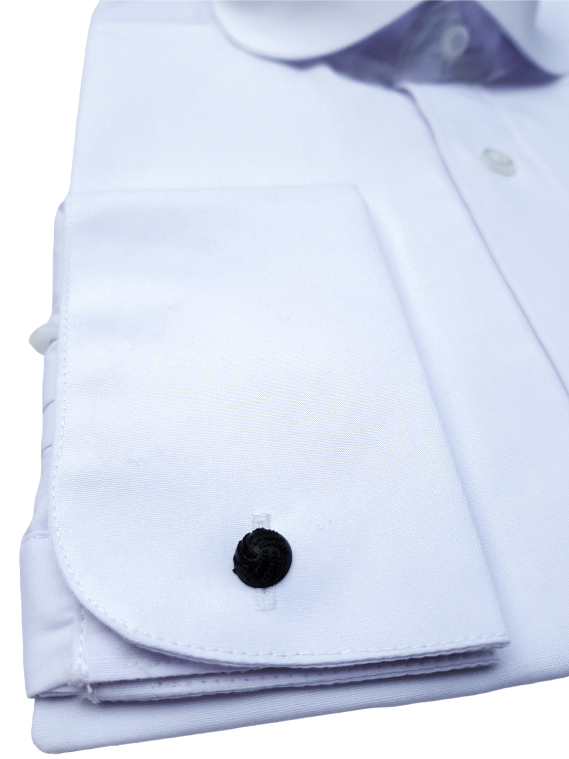 CR | Colin Ross Men’s White Penny Round Collar Double Cuff Shirt ...