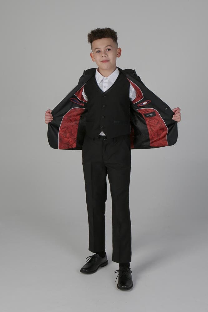 Device - Boy’s Harry Black Three Piece Suit - boys suits