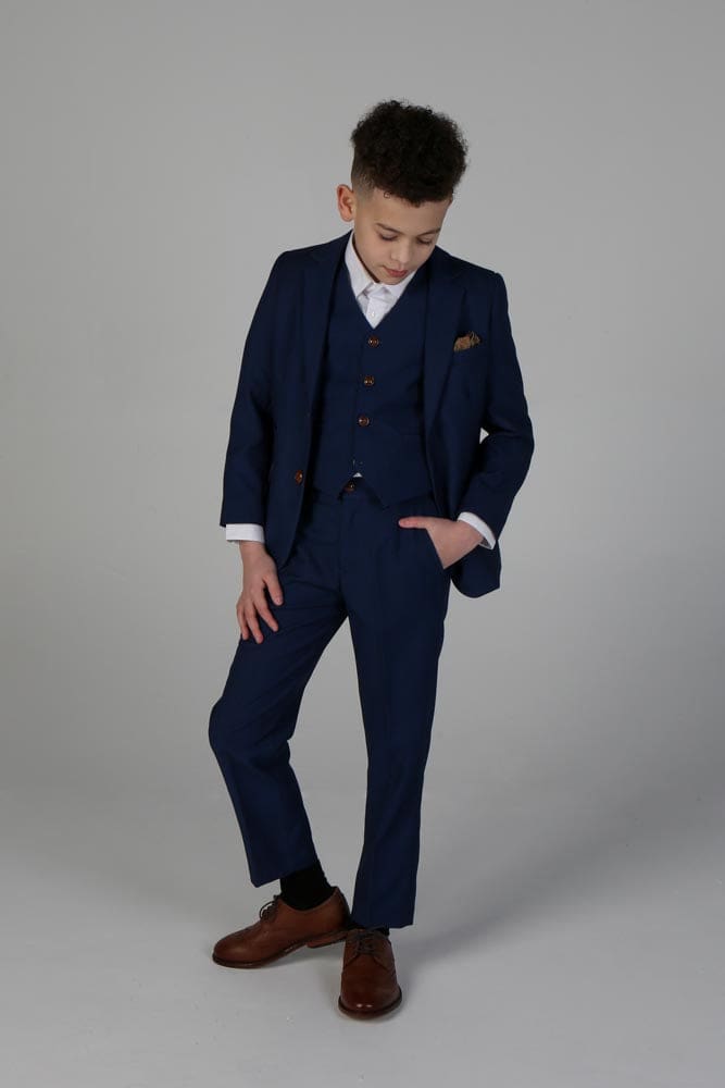 Device - Boy’s Mayfair Blue Three Piece Suit - boys suits