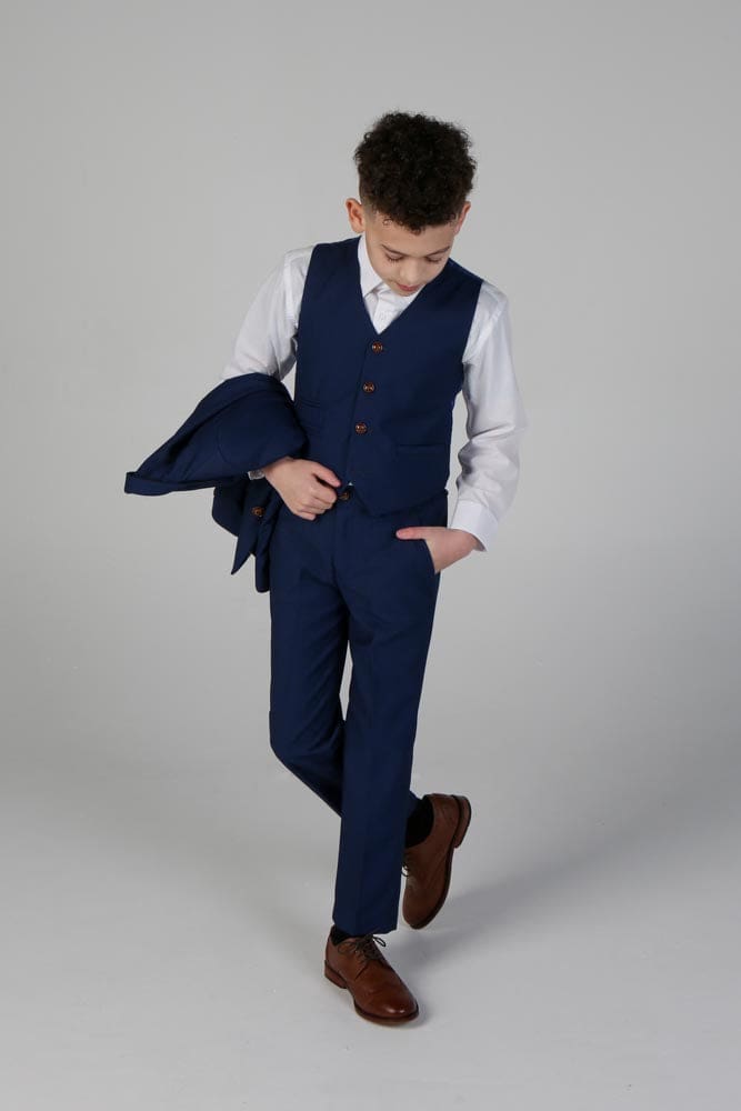 Device - Boy’s Mayfair Blue Three Piece Suit - boys suits