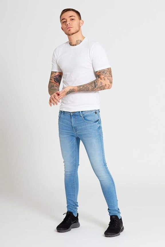 DML | DRAX Super Skinny Jeans In Light Wash - MENSWEARR