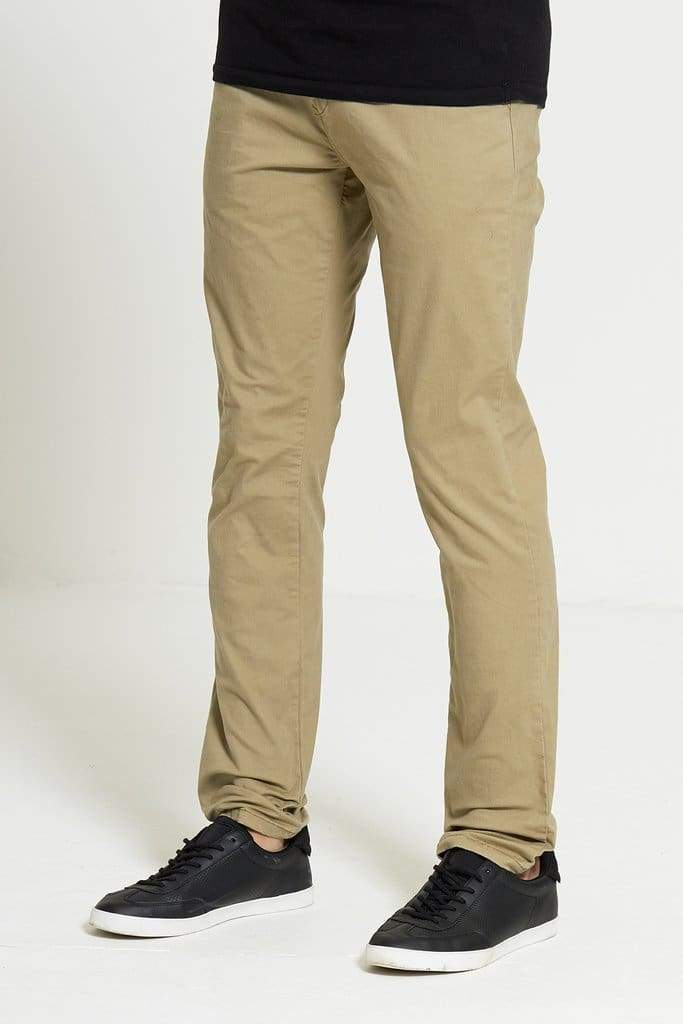 Sabre Slim Fit Stretch Chinos In Stone - Jeans