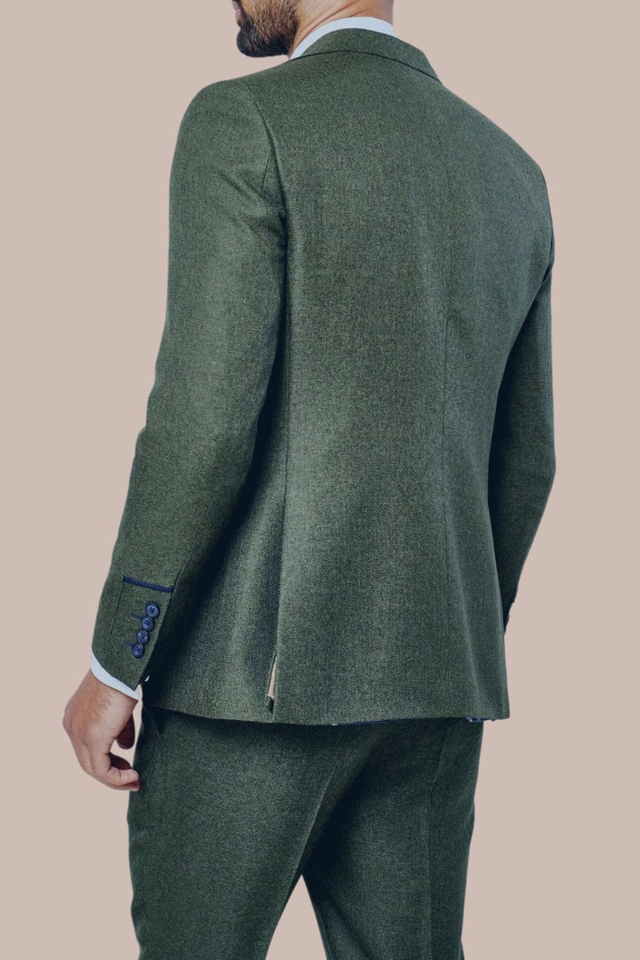 Fratelli Robbie Men’s Olive Green Tweed Suit - Suits
