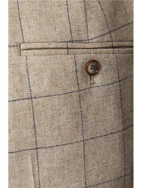 Gibson Stone Windowpane Check Trousers - Suit & Tailoring