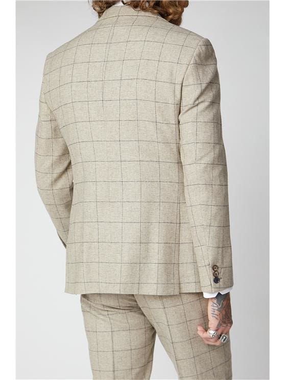 Gibson Wylam Stone Windowpane 3 Piece Tweed Suit - Suit & Tailoring