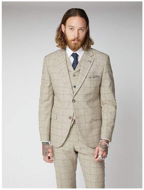 Gibson Stone Windowpane Check Jacket - Suit & Tailoring