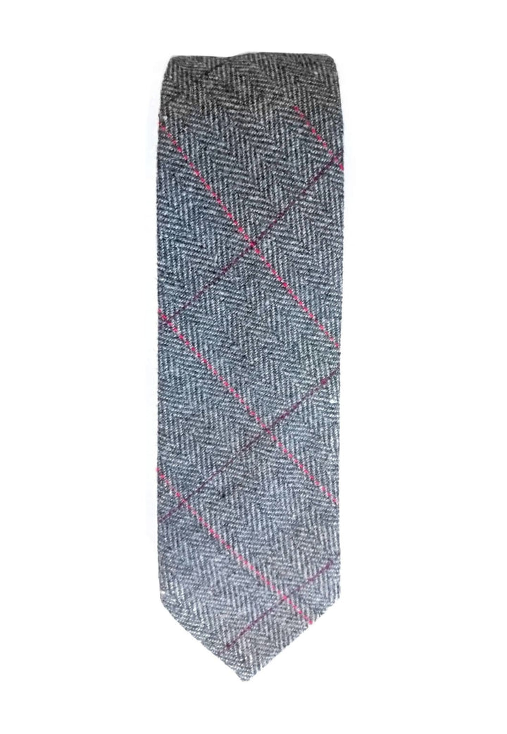 Wool Blend Tailored Fit Grey Tweed Waistcoat by L A Smith - Waistcoats