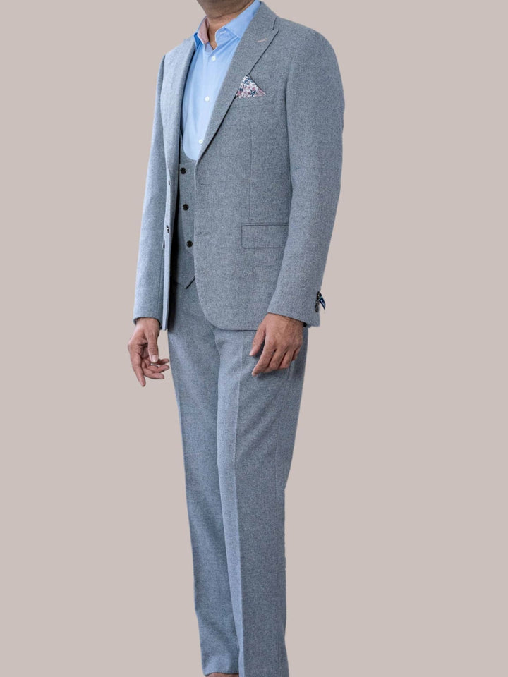 Harry Brown Ralph Grey Flannel 3 Piece Suit - Suits