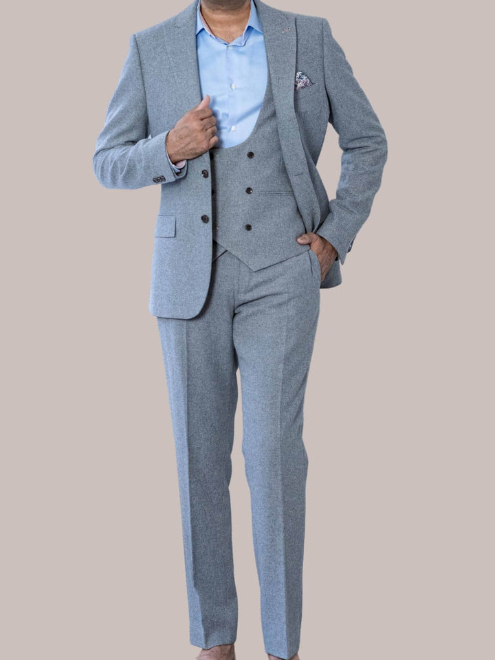Harry Brown Ralph Grey Flannel 3 Piece Suit - Suits