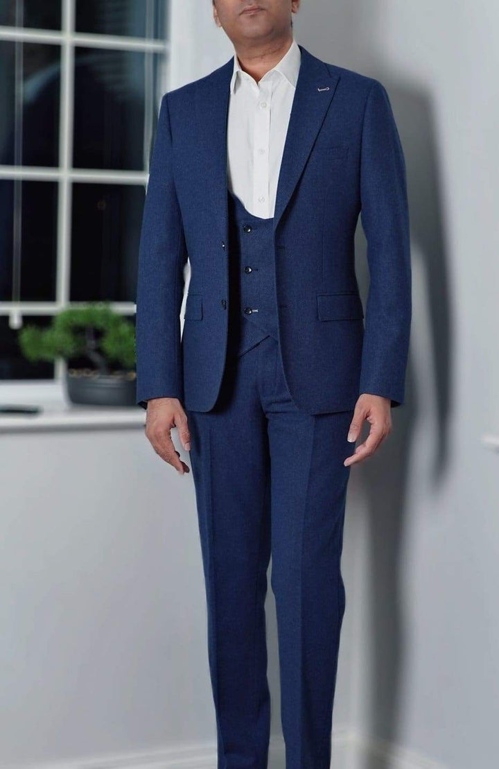 Harry Brown Ralph Tweed Navy Trousers - Suit & Tailoring