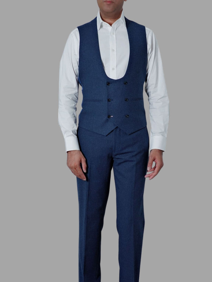 Harry Brown Ralph Tweed Navy Waistcoat - Suit & Tailoring