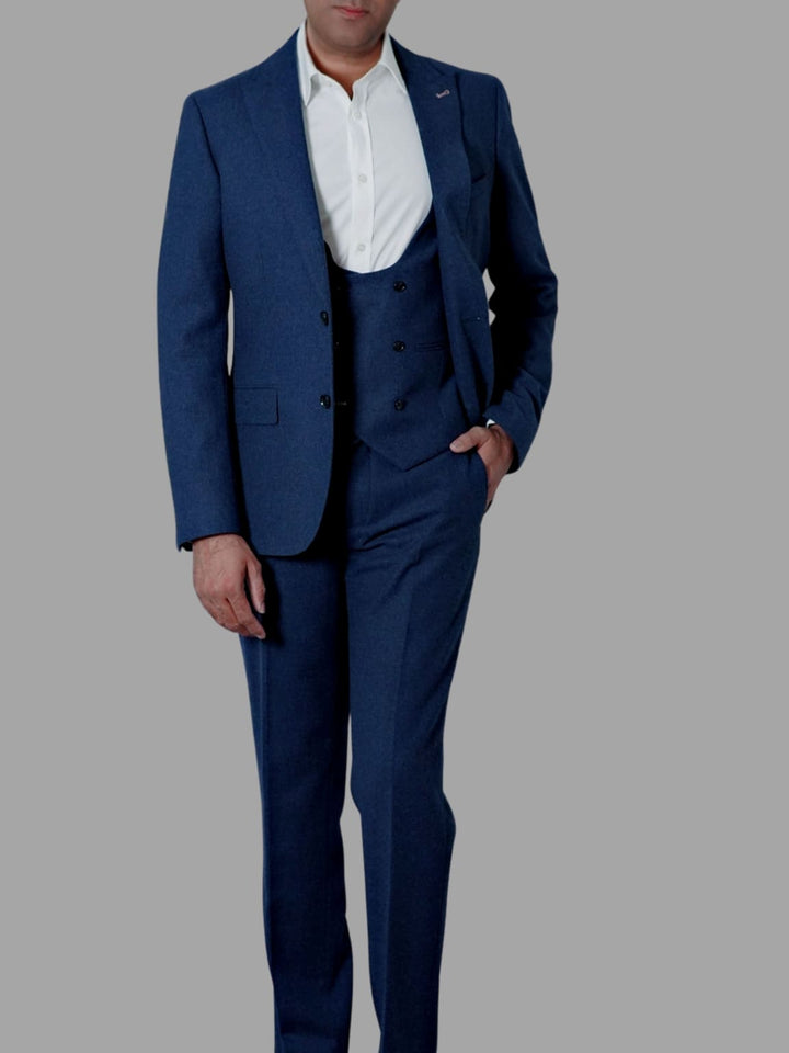 Harry Brown Ralph Tweed Navy Waistcoat - Suit & Tailoring