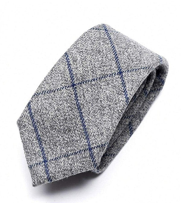 Heirloom Silver Mens Blue Checked Tie - Accessories