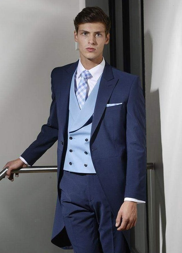 Heirloom Panama Mens Sky Double Breasted Luxury 100% Wool Tweed Waistcoat - 34R - WAISTCOATS