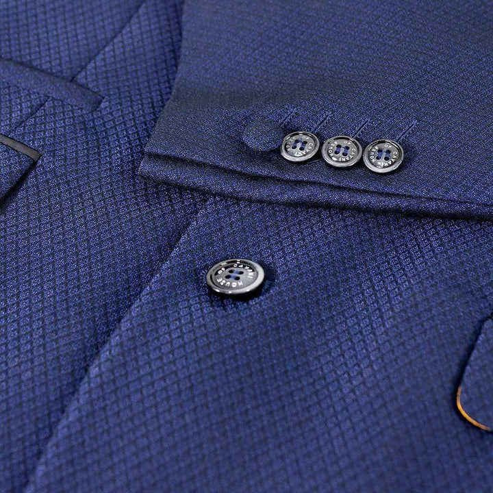Cavani Myers Mens Navy Blue Tuxedo Dinner Notch Collar Suit - Suit & Tailoring