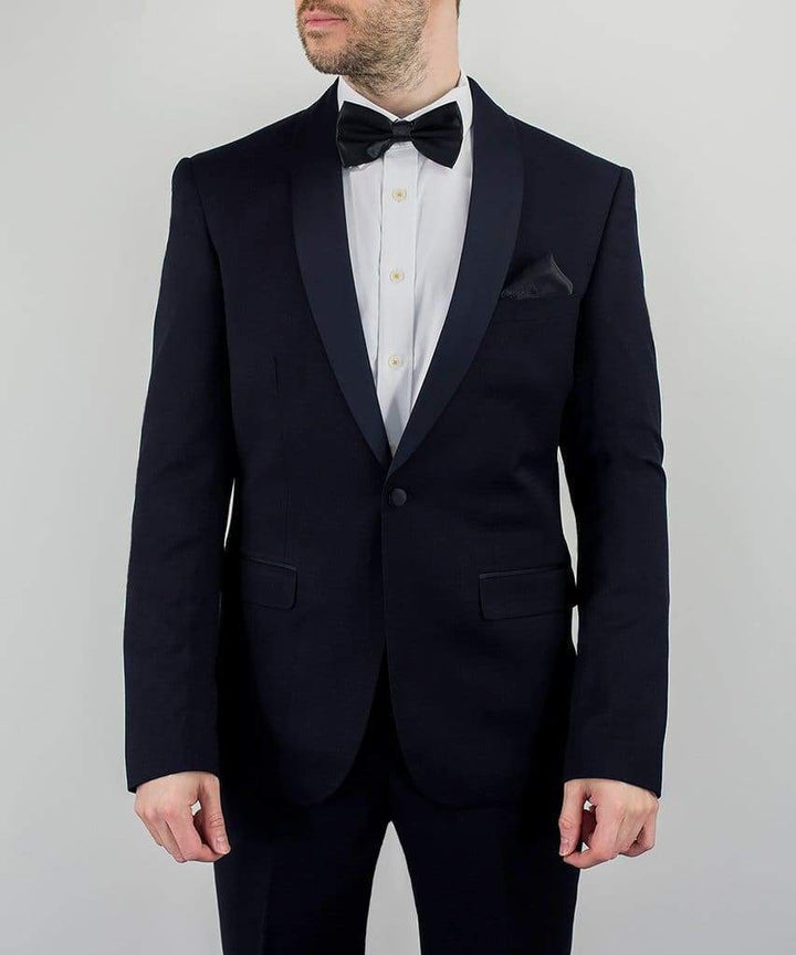 Cavani Nico Mens Navy Tuxedo Shawl Collar Suit - 36R / 30R - Suit & Tailoring