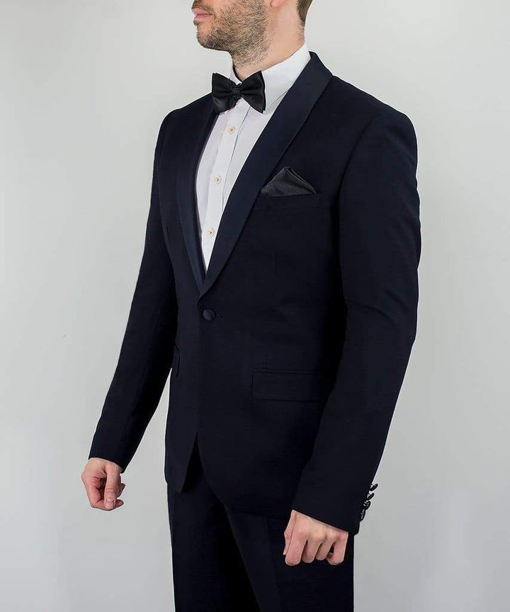 Cavani Nico Mens Navy Tuxedo Shawl Collar Suit - Suit & Tailoring