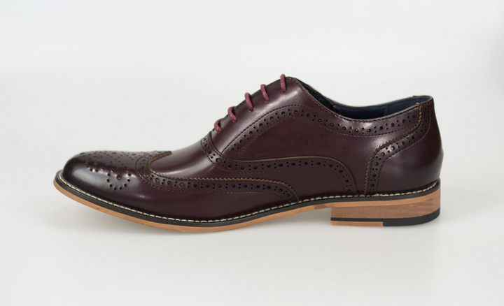 Oxford Burgundy Brogue Shoes by House of Cavani - Shoes