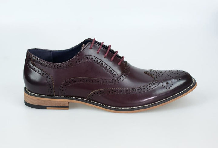 Oxford Burgundy Brogue Shoes by House of Cavani - Shoes
