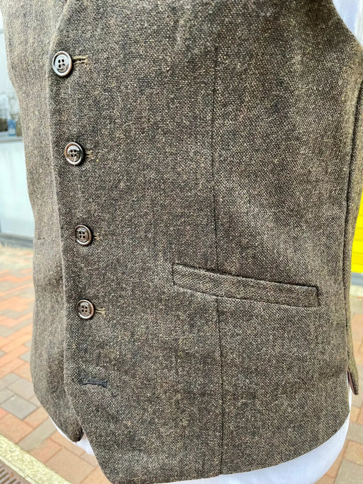 Cavani Kaos Men’s Slim Fit Tweed Waistcoat - Suit & Tailoring