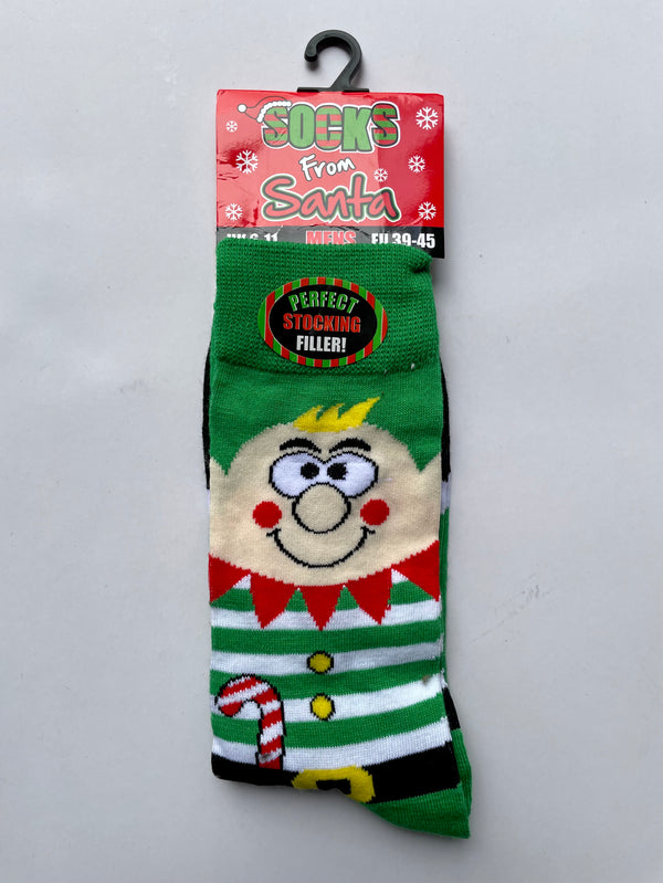 Christmas Santa Socks Green