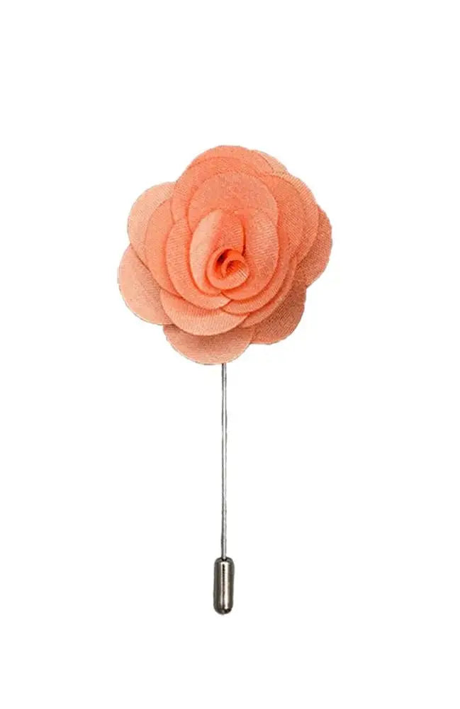 LA Smith Peach Flower Lapel Pin - Accessories