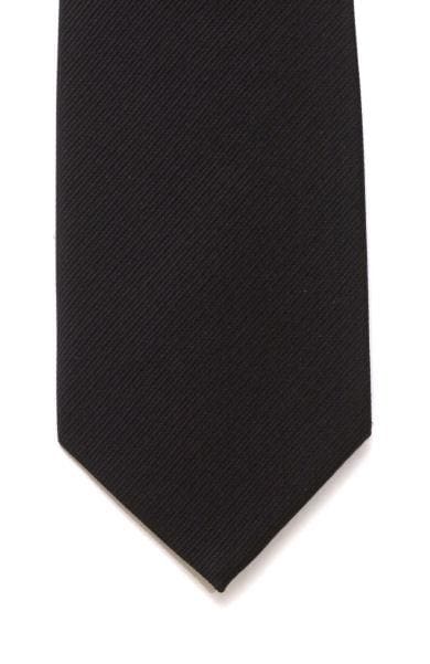 LA Smith Plain Black Silk Tie - Accessories