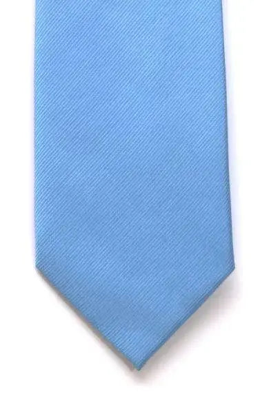 LA Smith Plain Silk Twill Tie - Blue - Accessories