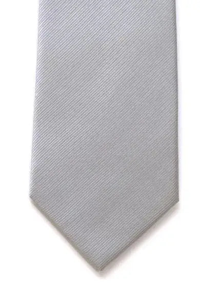 LA Smith Plain Silk Twill Tie - Silver - Accessories