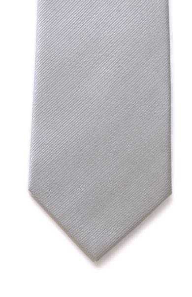 LA Smith Plain Silver Silk Tie - Accessories