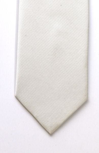 LA Smith Plain White Silk Tie - Accessories
