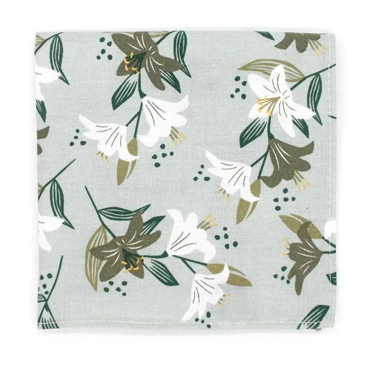 L A Smith Lillies Green On Sage Tie And Hank Set - Accessories