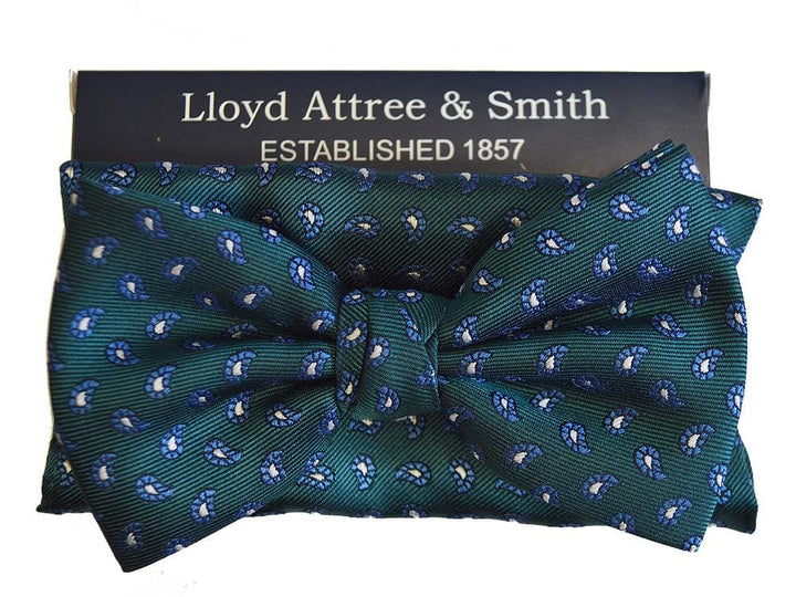 L A Smith Poly Green Bow Tie And Hank Set - Accessories