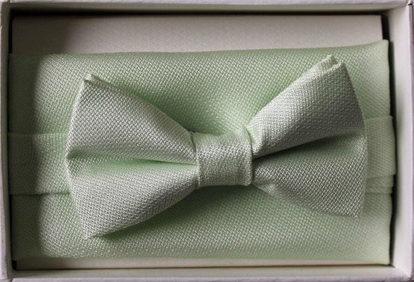L A Smith Poly Green Boys Bow Tie And Hank Set - Accessories