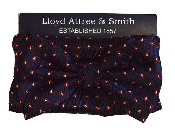 L A Smith Poly Navy Bow Tie And Hank Set - Accessories