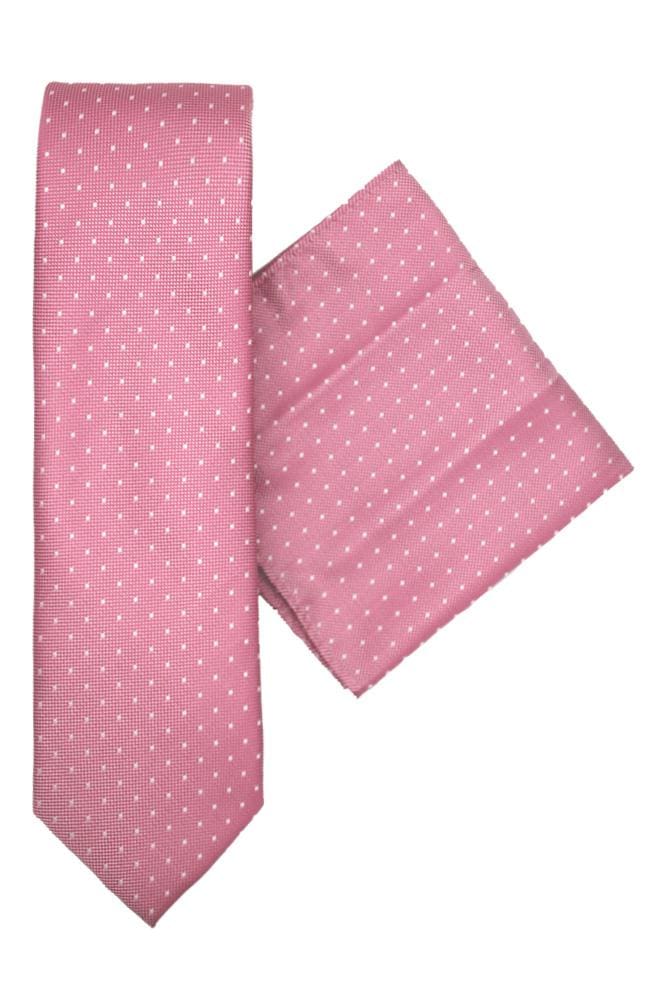 L A Smith Burgundy Spot Tie And Hank Set 1 main image 1
