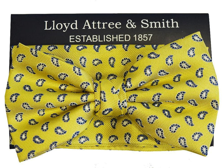 L A Smith Poly Yellow Bow Tie And Hank Set - Accessories