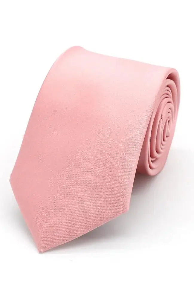 L A Smith Rose Plain Satin Tie And Hank Set - Accessories
