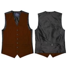 L A Smith Rust Plain Country Waistcoat - S - Suit & Tailoring