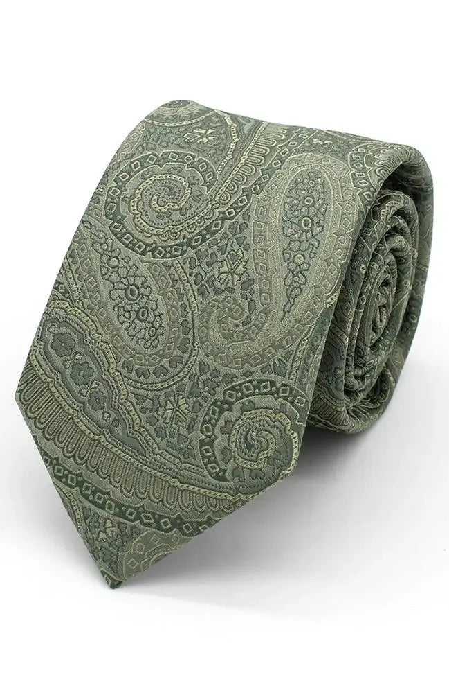 L A Smith Sage Large Paisley Tie And Hank Set - Accessories