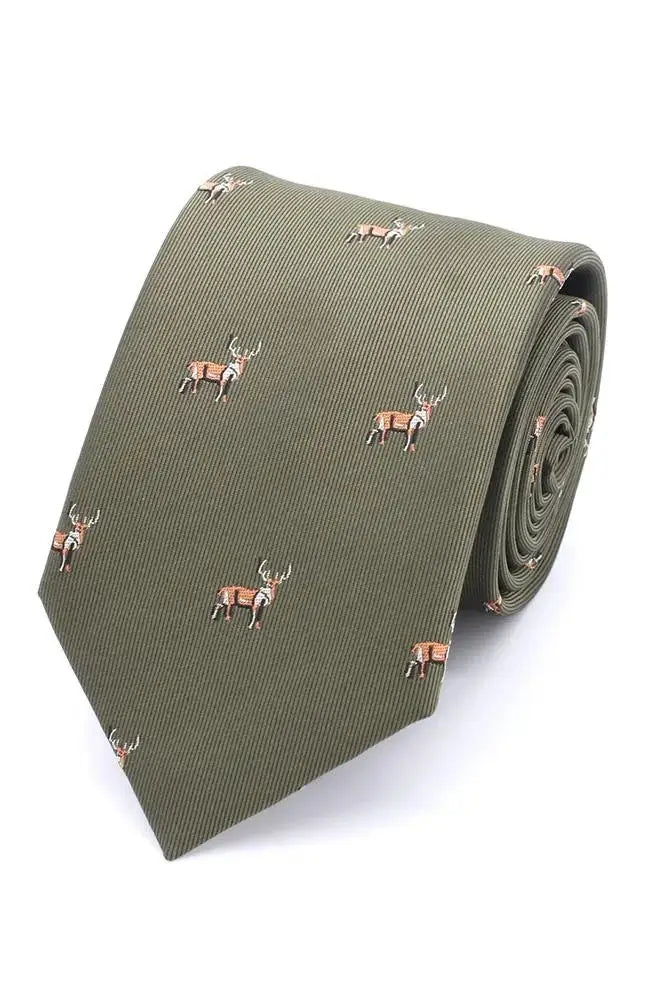 L A Smith Sage Stags Head Tie - Accessories