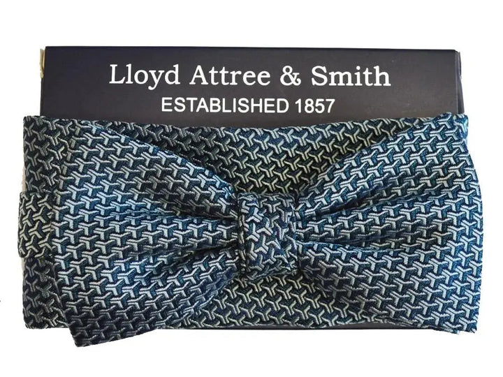L A Smith Teal Silk Bow Tie And Hank Set - Accessories